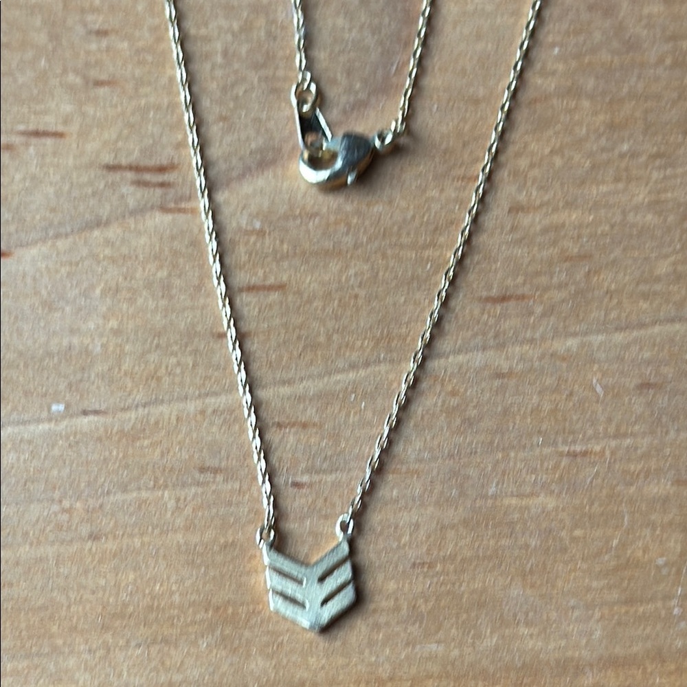 Gold Chevron Pendant Necklace